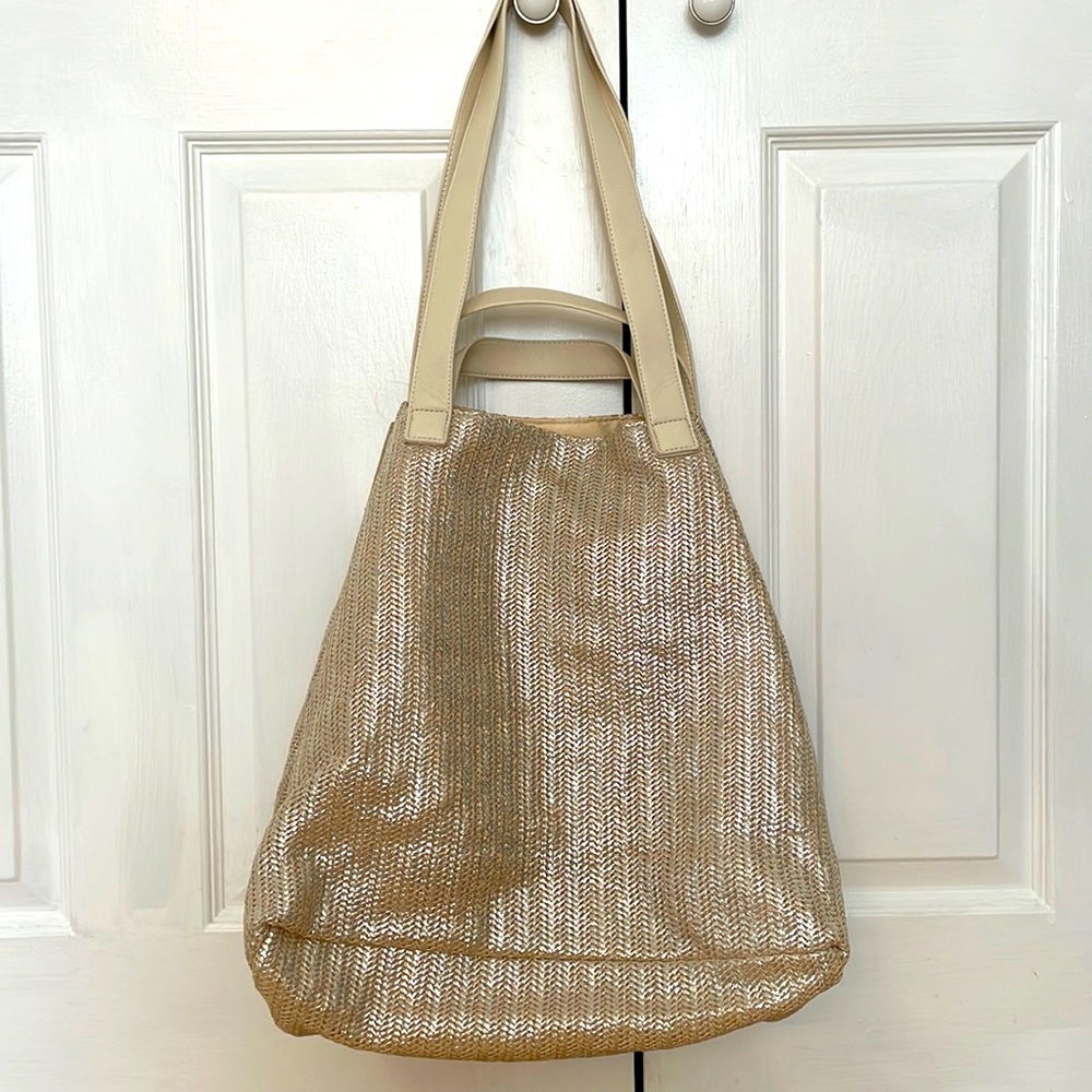 Anthropologie metallic tote